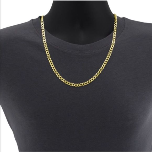 14kt Solid Yellow Gold Cuban Link Chain 4mm 24